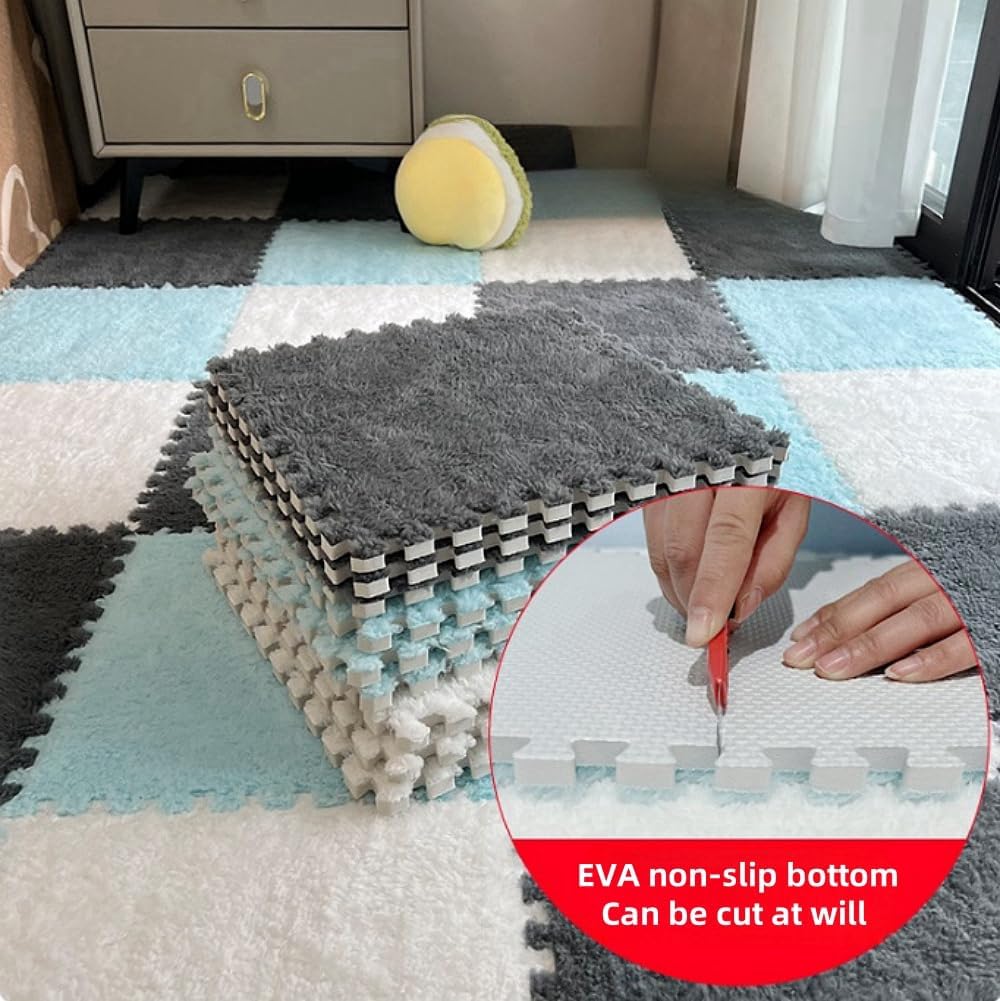 Plush Interlocking Floor Mat | سجادة أرضية متداخلة ناعمة